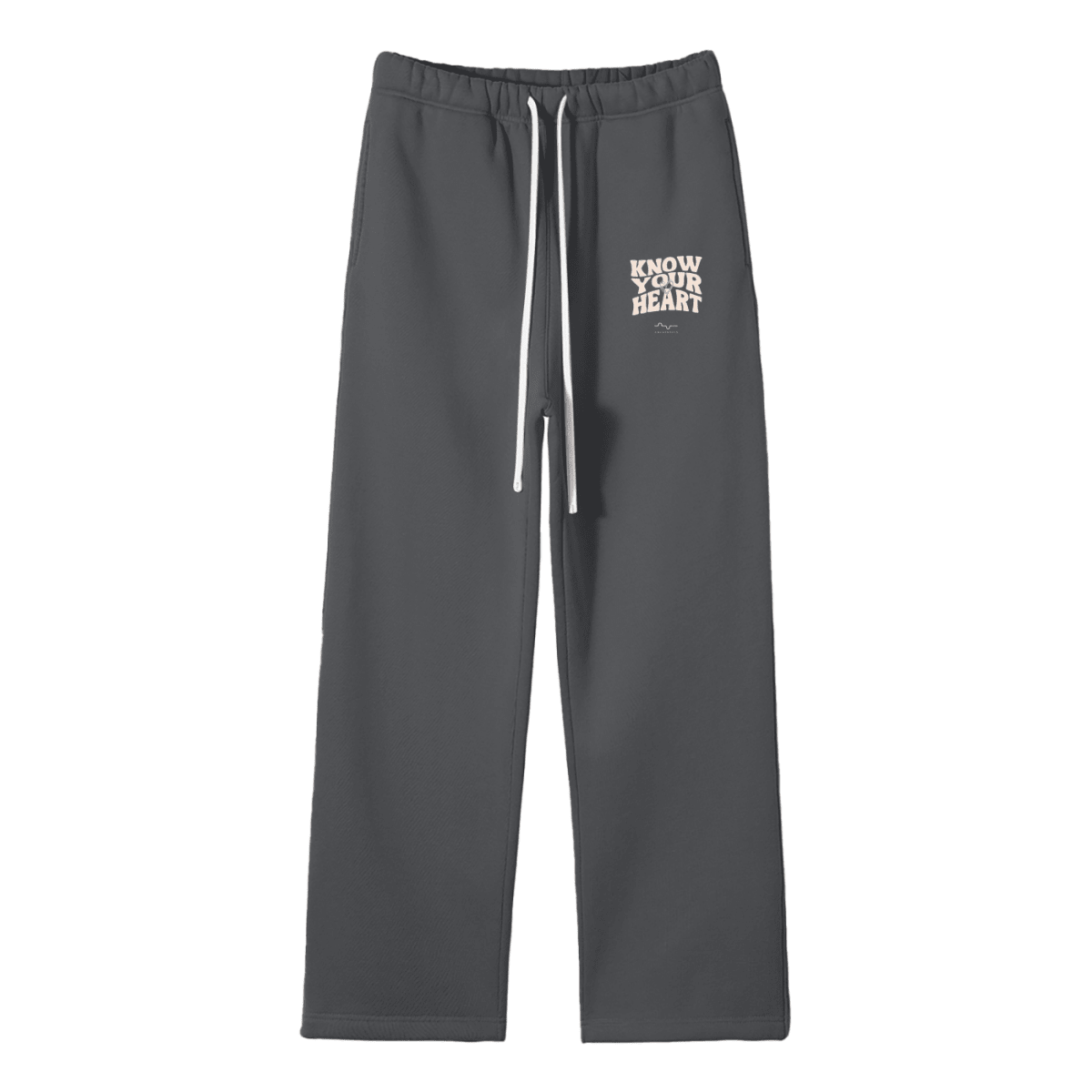 Know Your Heart Fleece Straight Leg Sweatpants Dark Gray