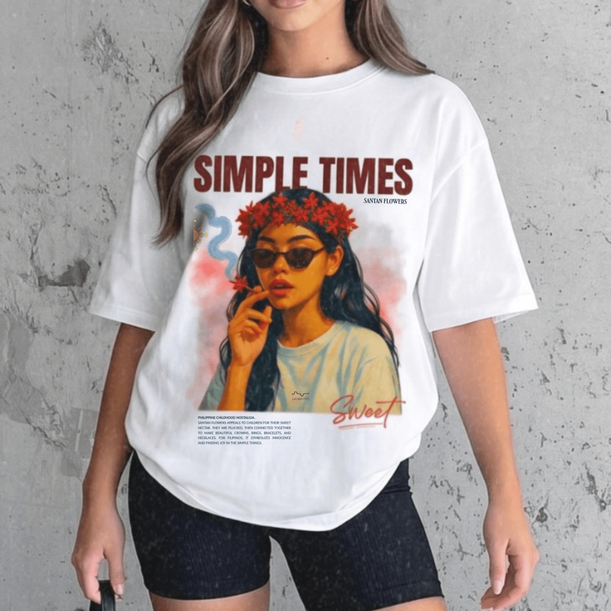Simple Santan 100% Cotton T-shirt: Light Colors