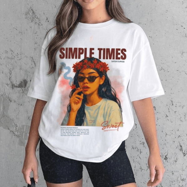Simple Santan 100% Cotton T-shirt: Light Colors