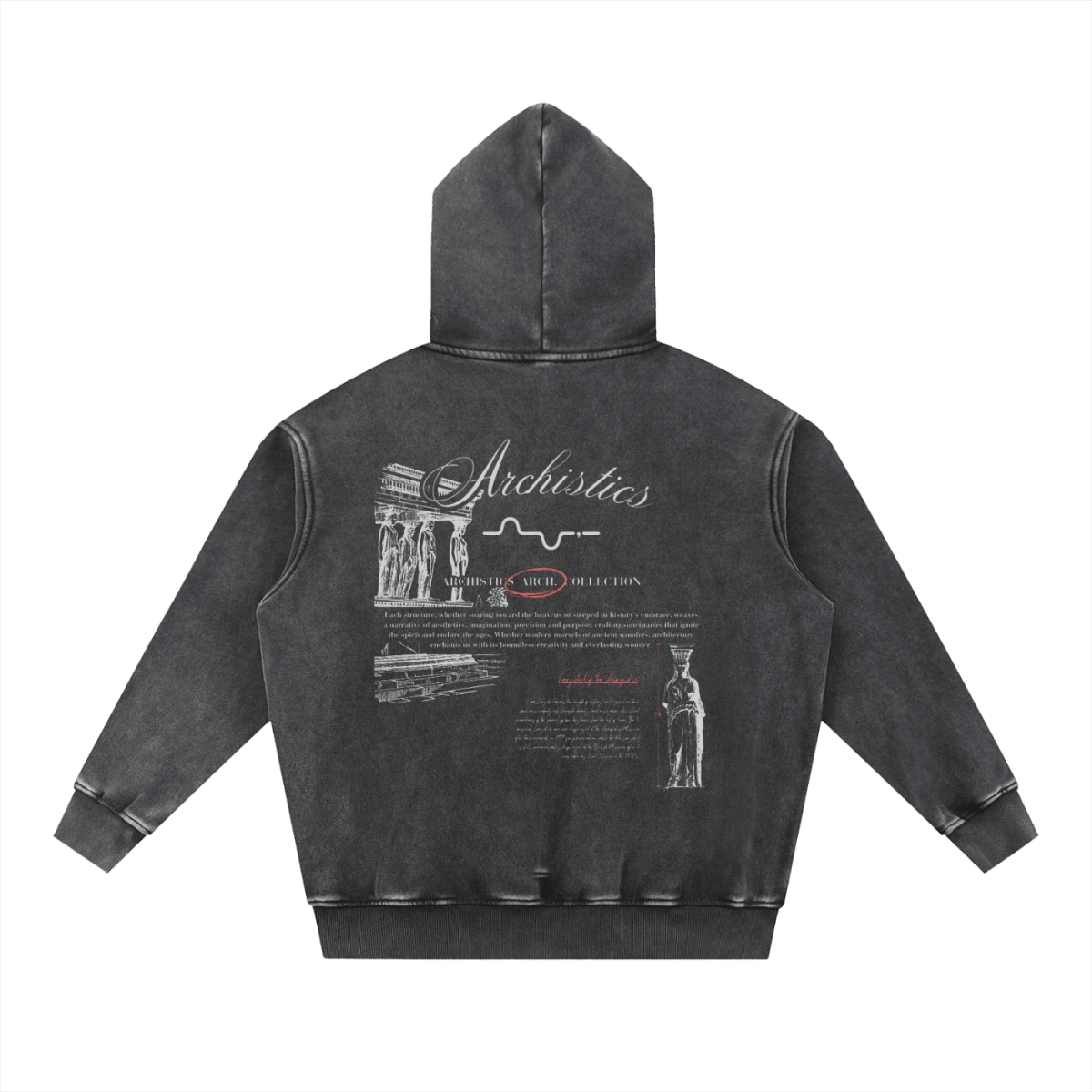 Acropolis of Athens Hoodie: Arch. Collection - Black