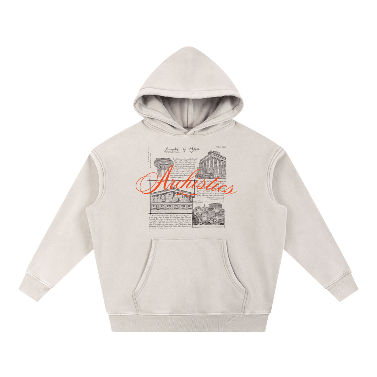 Acropolis of Athens Hoodie: Arch. Collection Mild Apricot