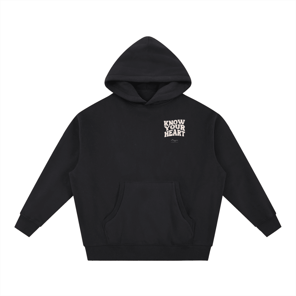 Know Your Heart Boxy Hoodie Black