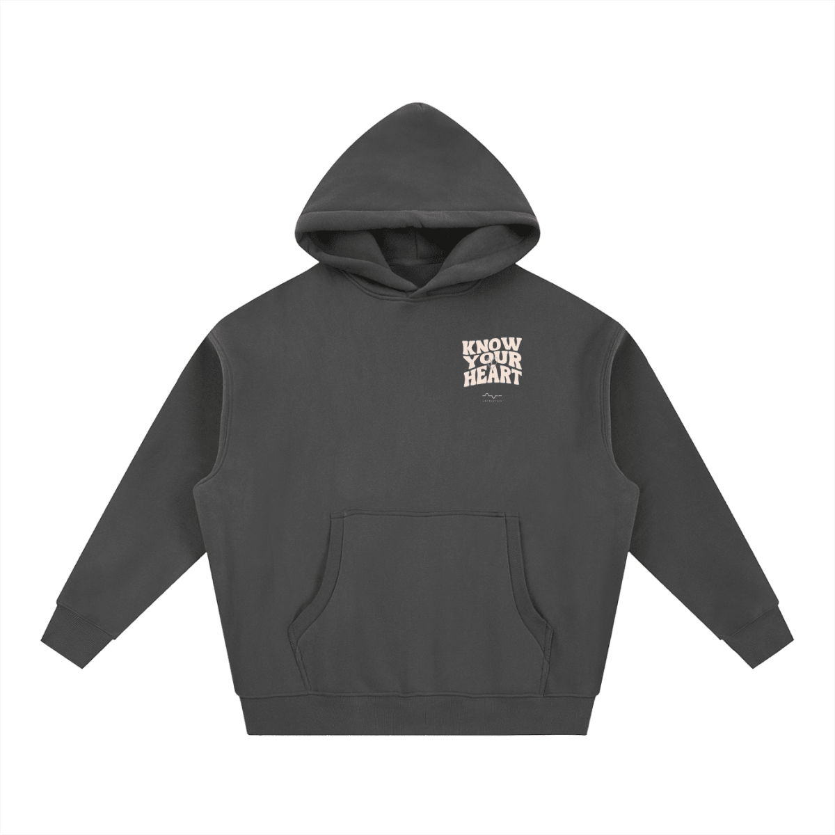 Know Your Heart Boxy Hoodie Dark Gray