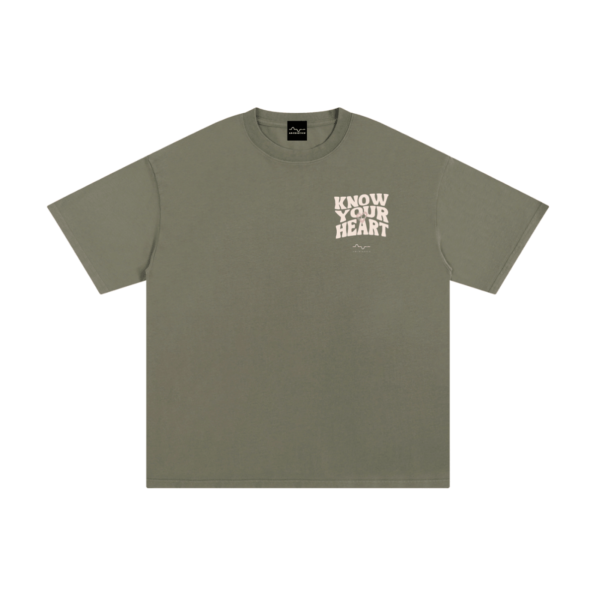 Know Your Heart T-Shirt Greyish Green