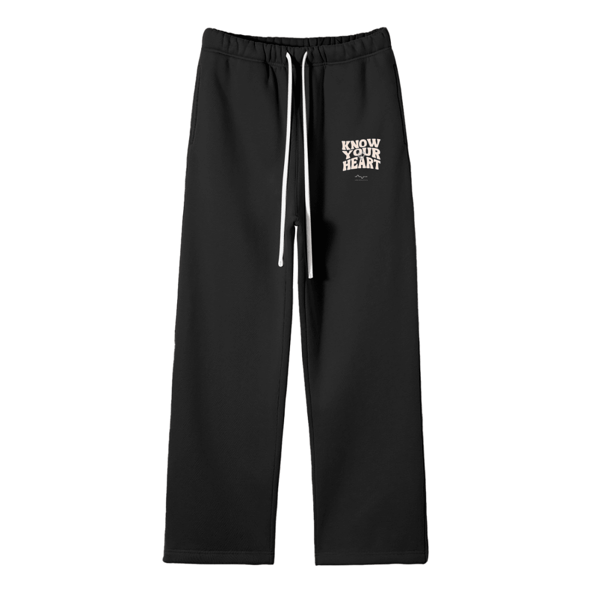 Know Your Heart Fleece Straight Leg Sweatpants Black