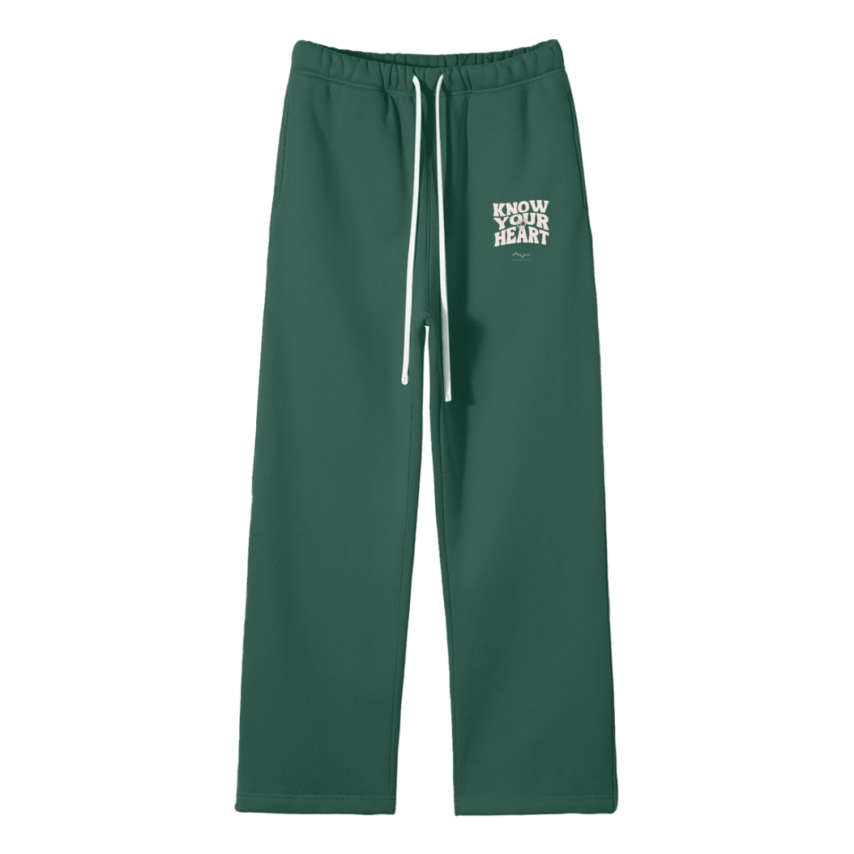 Know Your Heart Fleece Straight Leg Sweatpants Eden Green