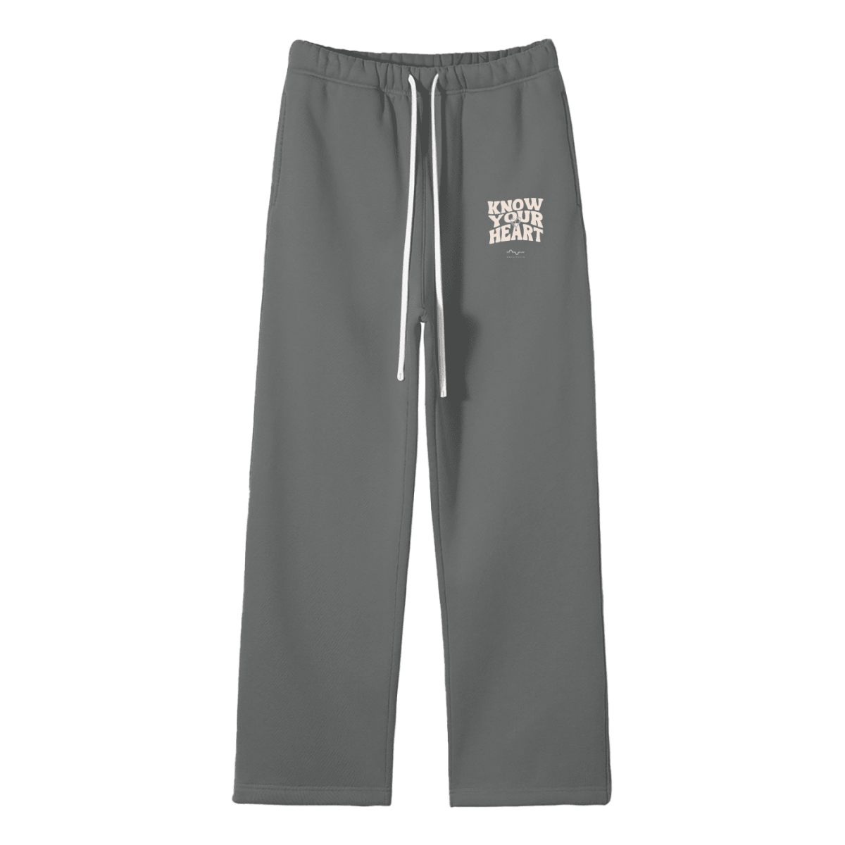 Know Your Heart Fleece Straight Leg Sweatpants Gray