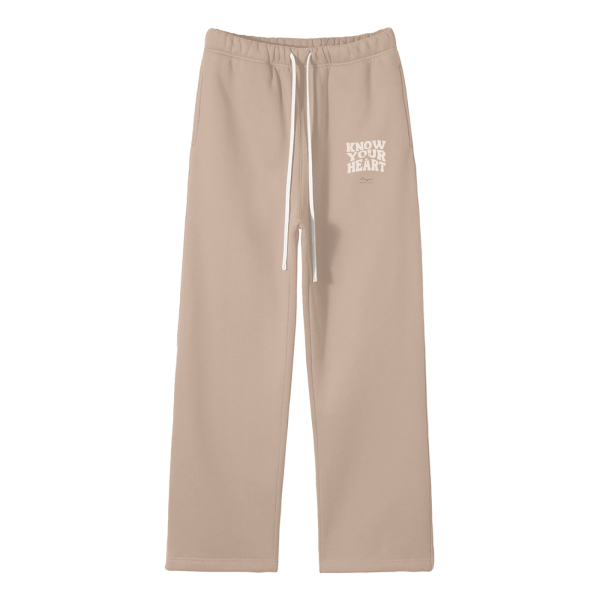 Know Your Heart Fleece Straight Leg Sweatpants: Gray Apricot Gray Apricot