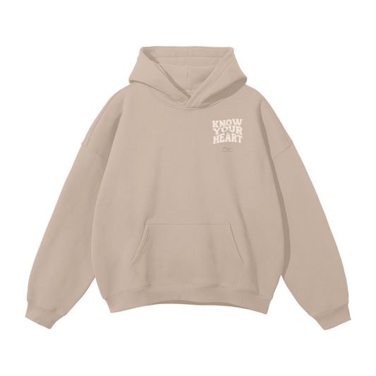 Know Your Heart Hoodie: Gray Apricot Gray Apricot