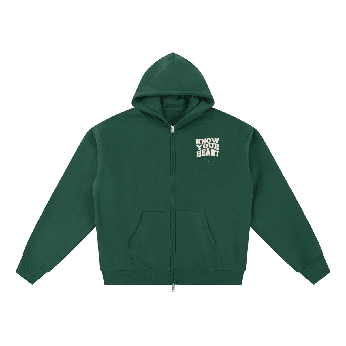 Know Your Heart Zip-Up Hoodie Eden Green