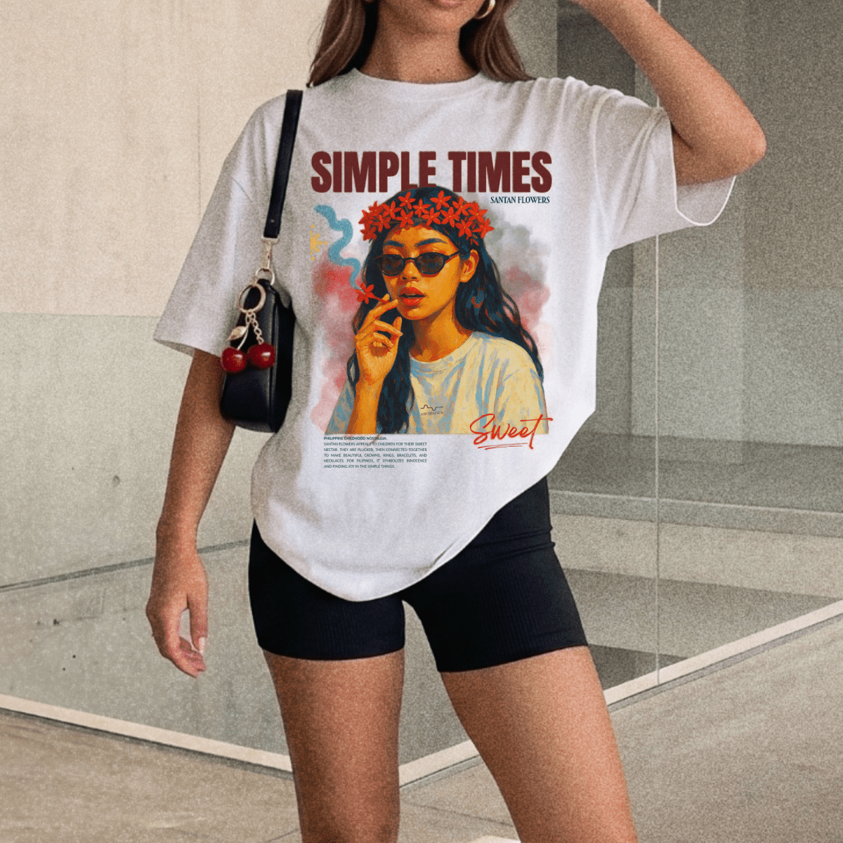 Simple Santan 100% Cotton T-shirt: Light Colors
