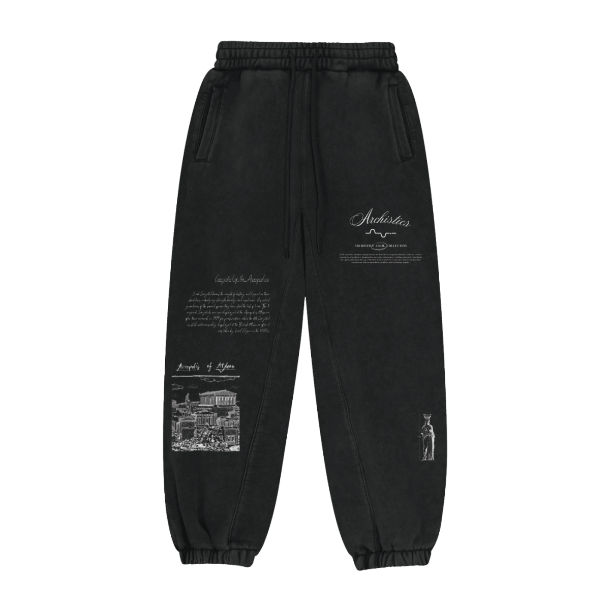 Acropolis of Athens Sweatpants: Arch. Collection - Black